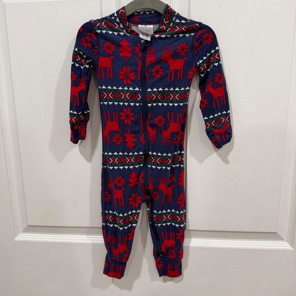 Hanna Andersson Reindeer Fair Isle Tencel Sleeper 12-18 Months 75cm 82199